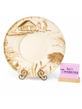 Cracker Barrel HIDDEN COVE Embossed Country Home Bear Boat 14" Serving Platter